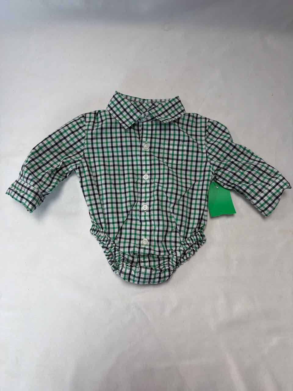 Janie and Jack Size 0-3 Months Green Gently Used Onesie