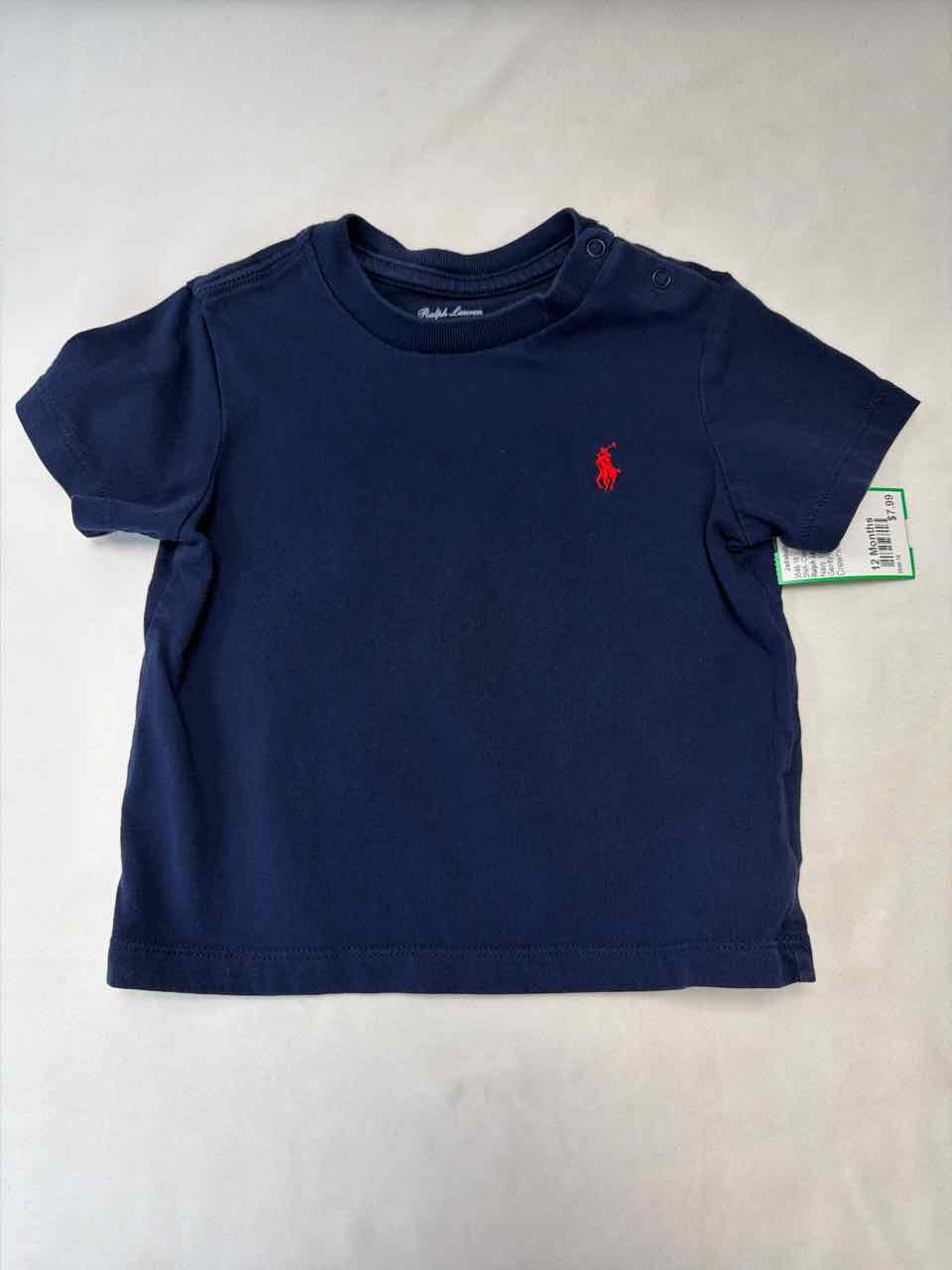 Ralph Lauren Size 12 Months Navy Gently Used Shirt- Casual