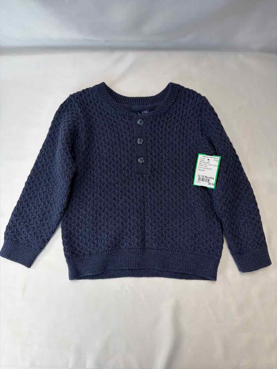 Janie and Jack Size 12-18 Months Navy Gently Used Sweater