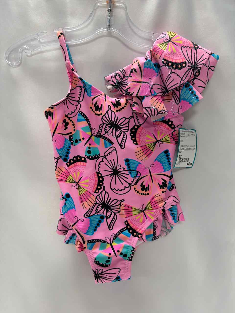Flapdoodles Size 2T Pink Swimsuit- 1pc