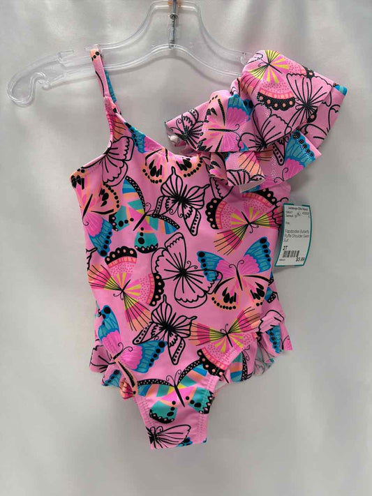 Flapdoodles Size 2T Pink Swimsuit- 1pc