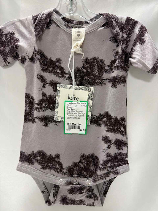 Kate Quinn Size 0-3 Months Gray New With Tags Onesie