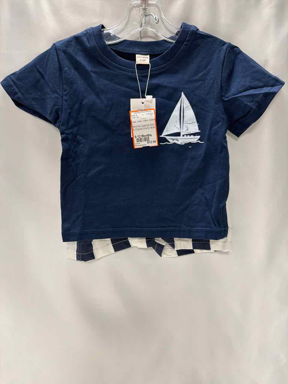 MiniOlie Size 6-12 Months Navy Outfit -2pc