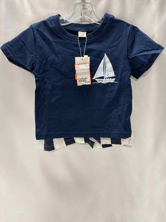 MiniOlie Size 6-12 Months Navy Outfit -2pc