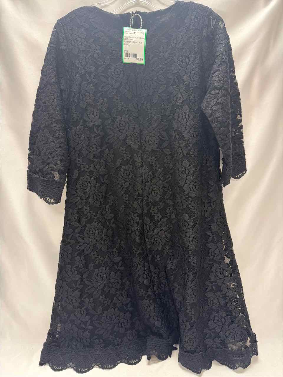 Size 7/8 Black Gently Used Dress- Formal