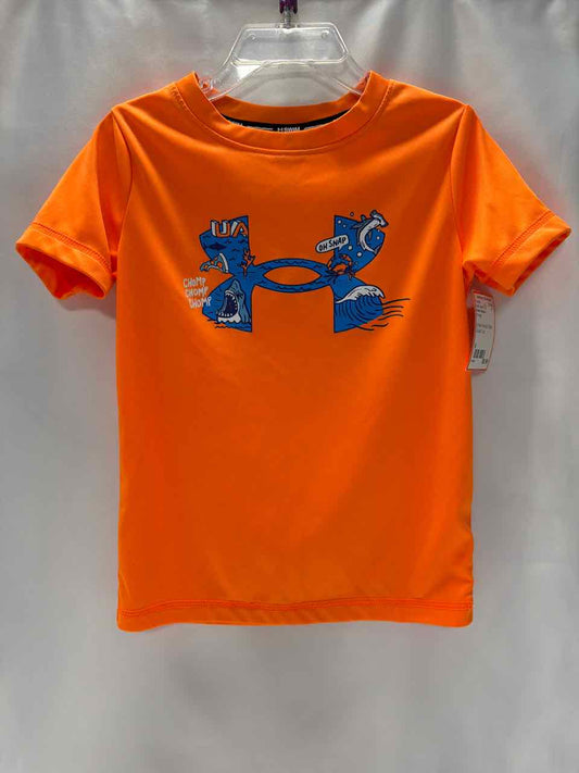 Under Armour Size 4 Orange Rash Guard Top