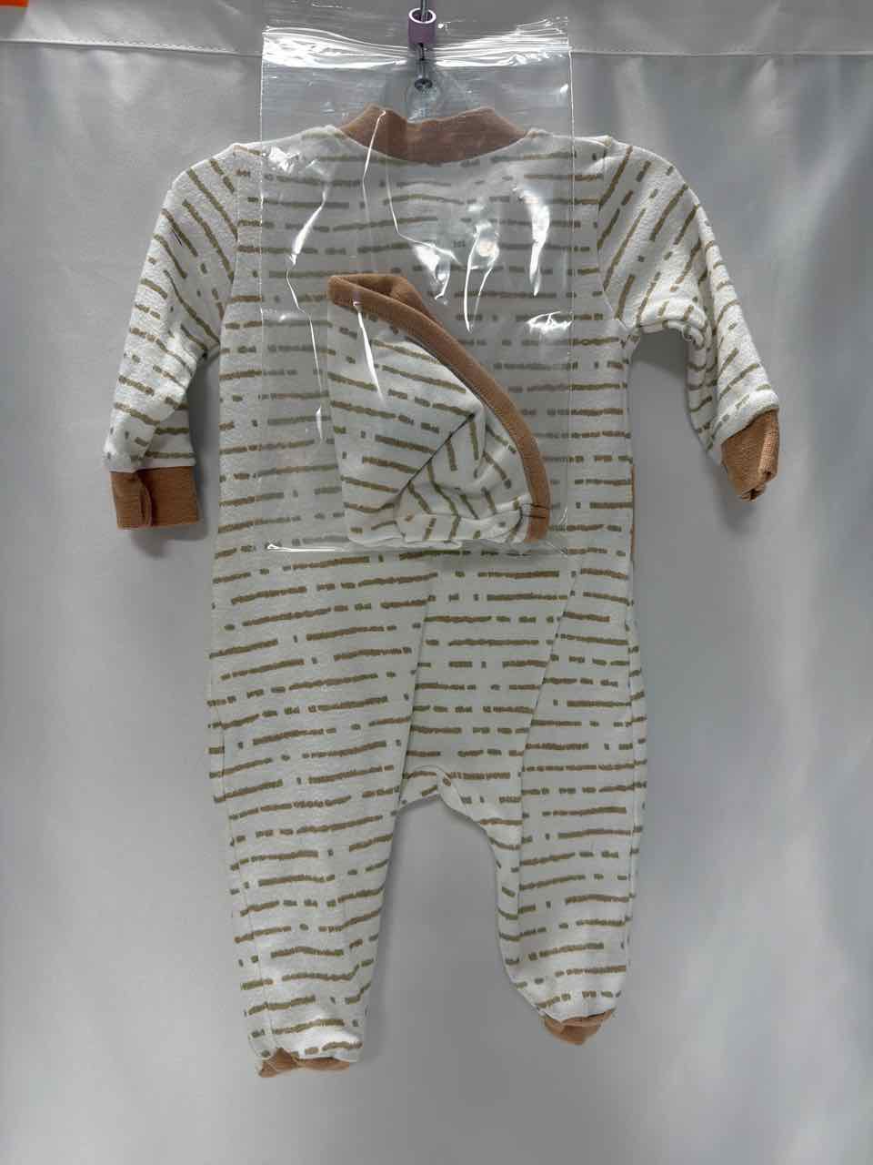 Baby Essentials Size 3 Months White Footie