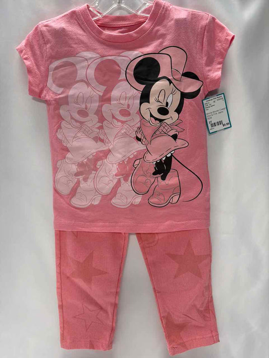 Disney Junior Size 3T Pink Outfit -2pc