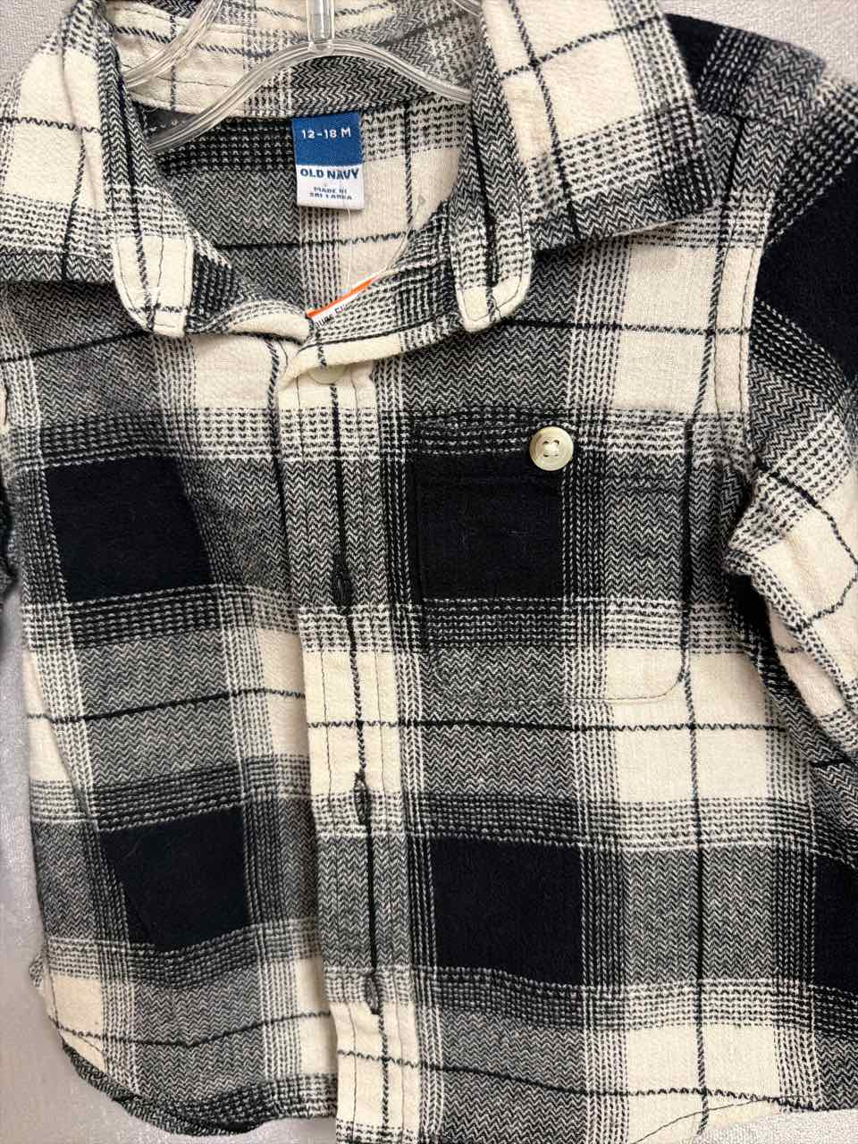 Size 12-18 Months Black & White Shirt- Casual