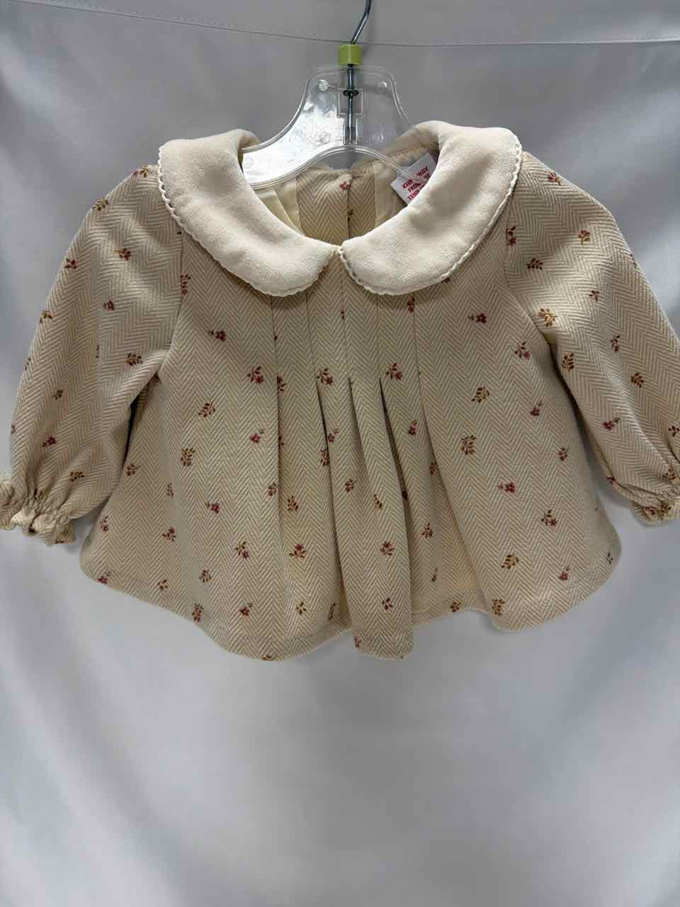 Cupcakes and Cashmere Size 0-3 Months Cream Gently Used Dress- Formal