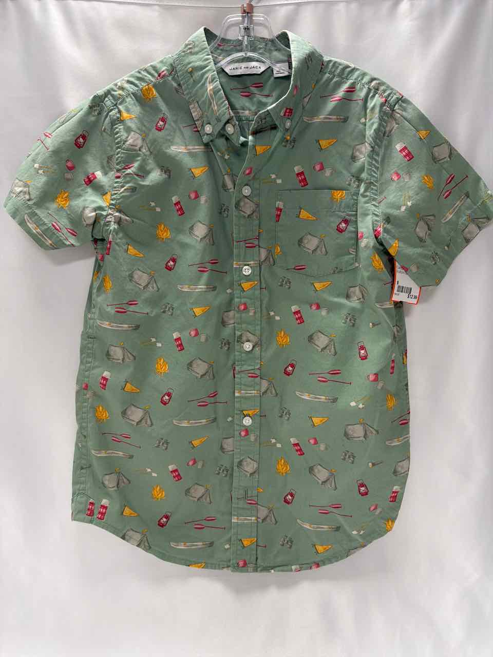 Janie and Jack Size 8 Green Shirt- Formal