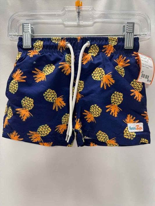Swim Zip Size 2T Navy Swim Trunks