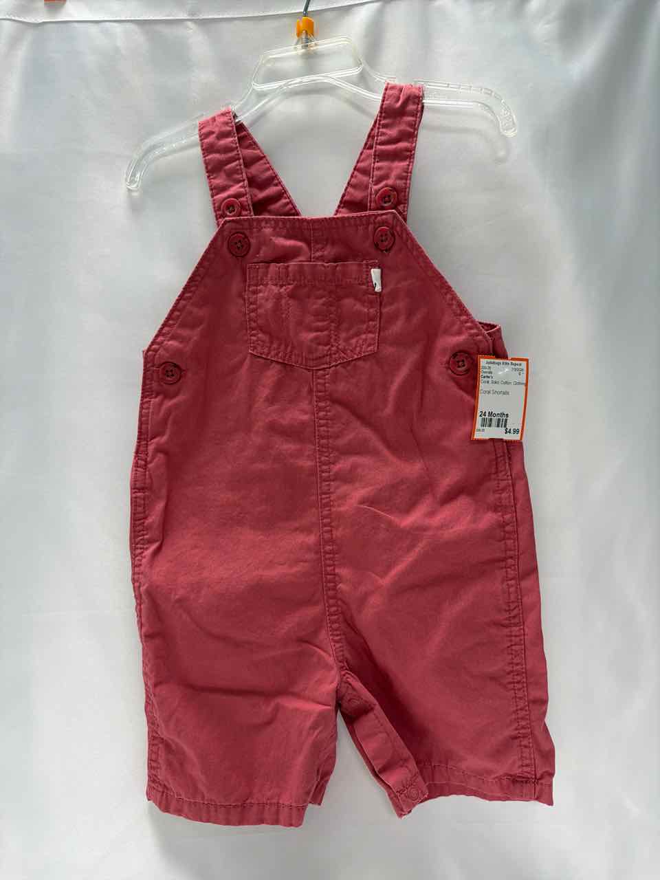 Carter's Size 24 Months Coral Overalls