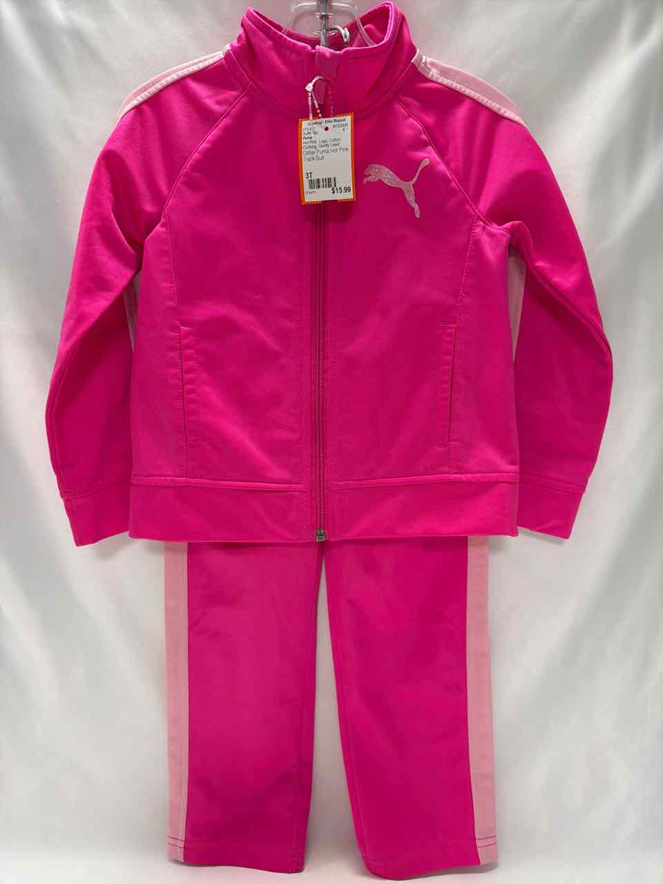 Puma Size 3T Hot Pink Gently Used Outfit -2pc