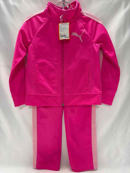 Puma Size 3T Hot Pink Gently Used Outfit -2pc