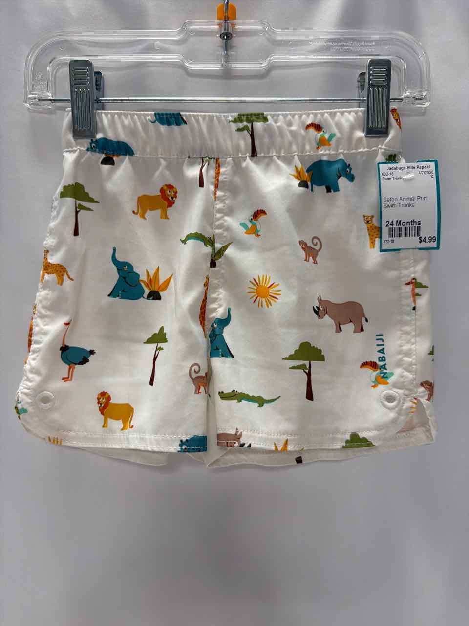 Nabaiji Size 24 Months White Swim Trunks