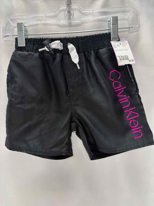 Calvin Klein Size 18 Months Black Swim Trunks