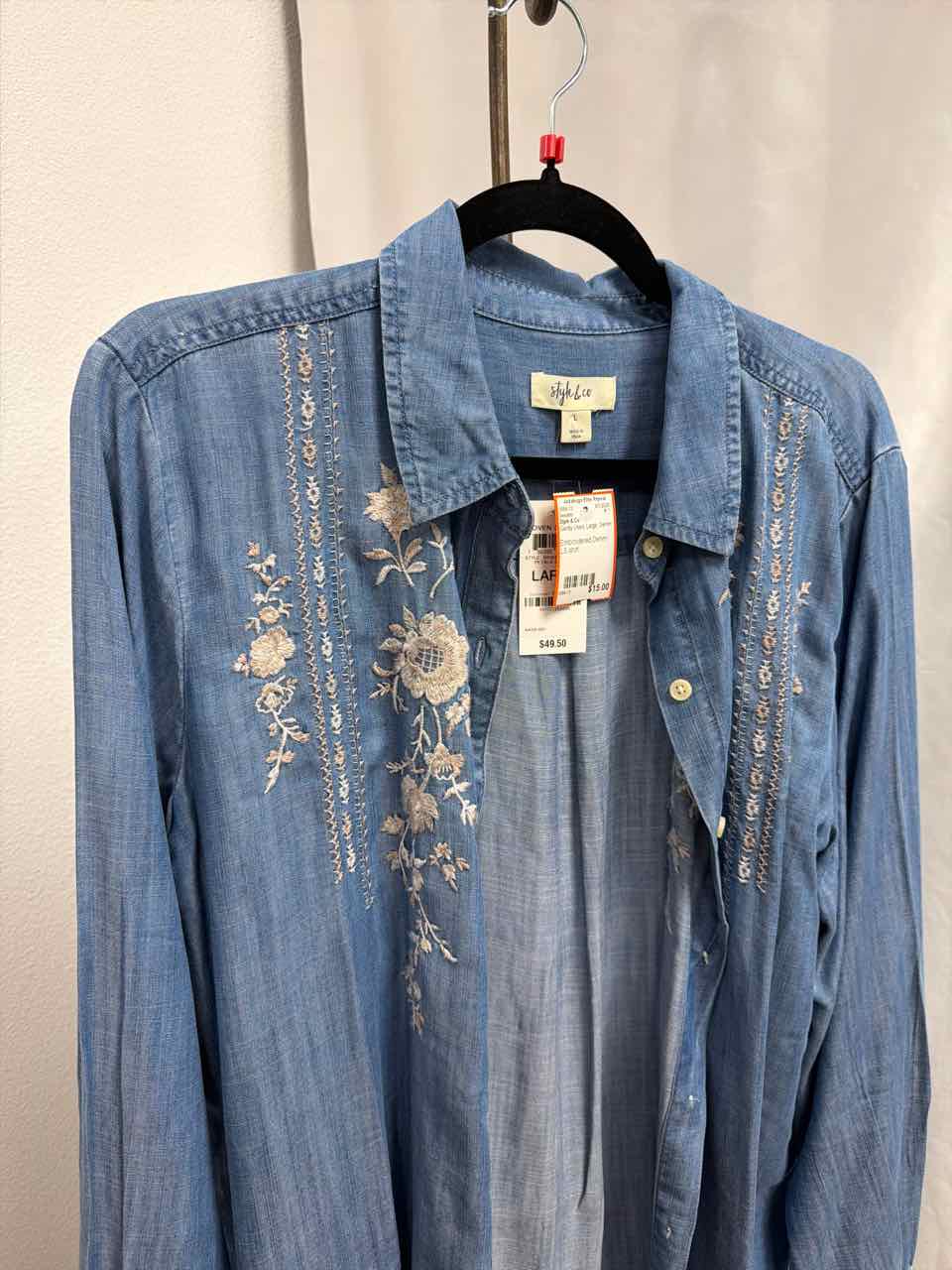Style & Co Gently Used Denim Sweater