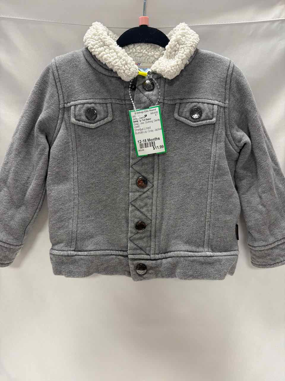 Baker by Ted Baker Size 12-18 Months Gray Gently Used Jacket- Casual