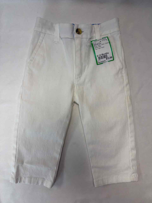 Janie and Jack Size 6-12 Months White Gently Used Pants- Casual