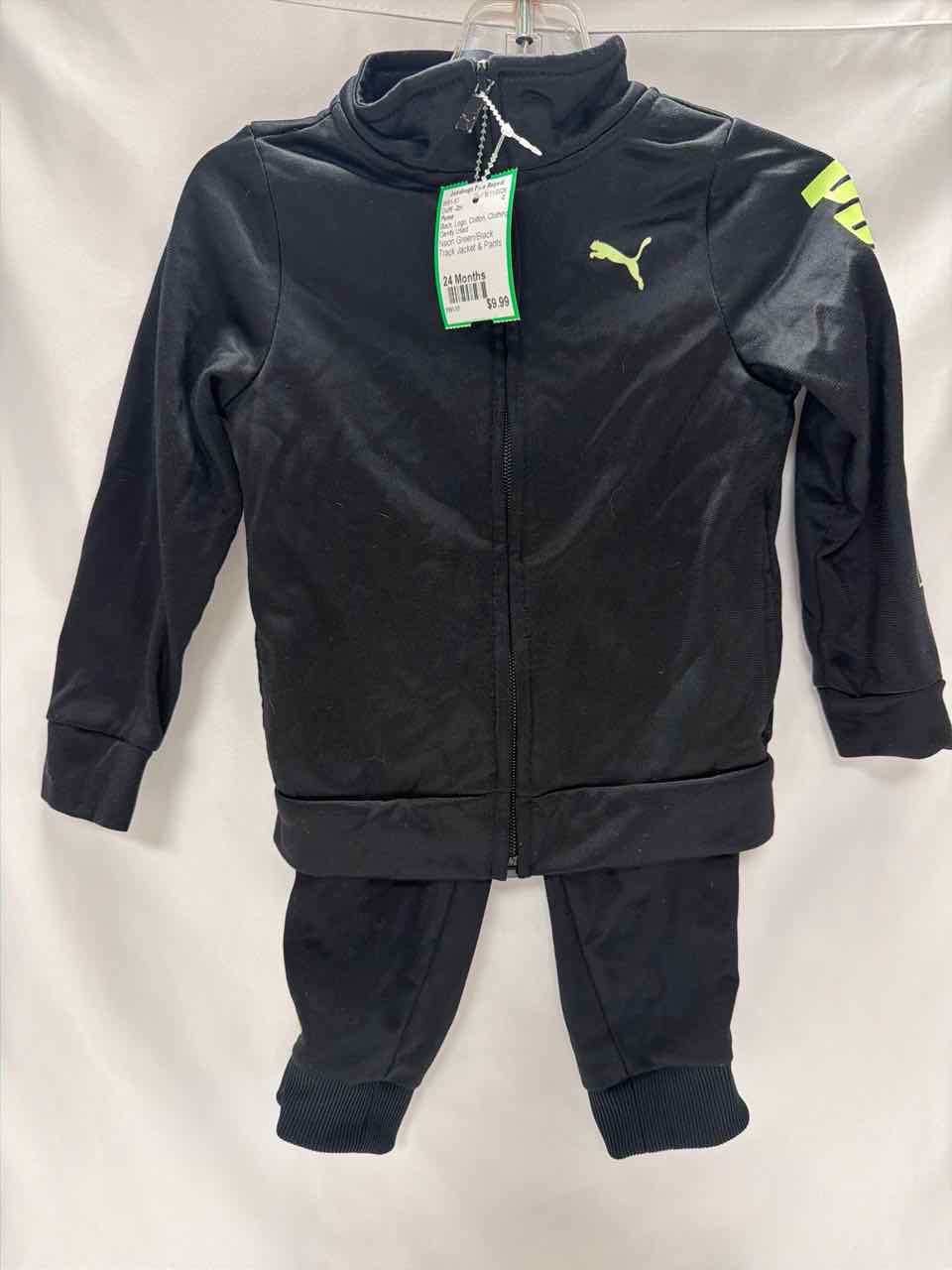 Puma Size 24 Months Black Gently Used Outfit -2pc