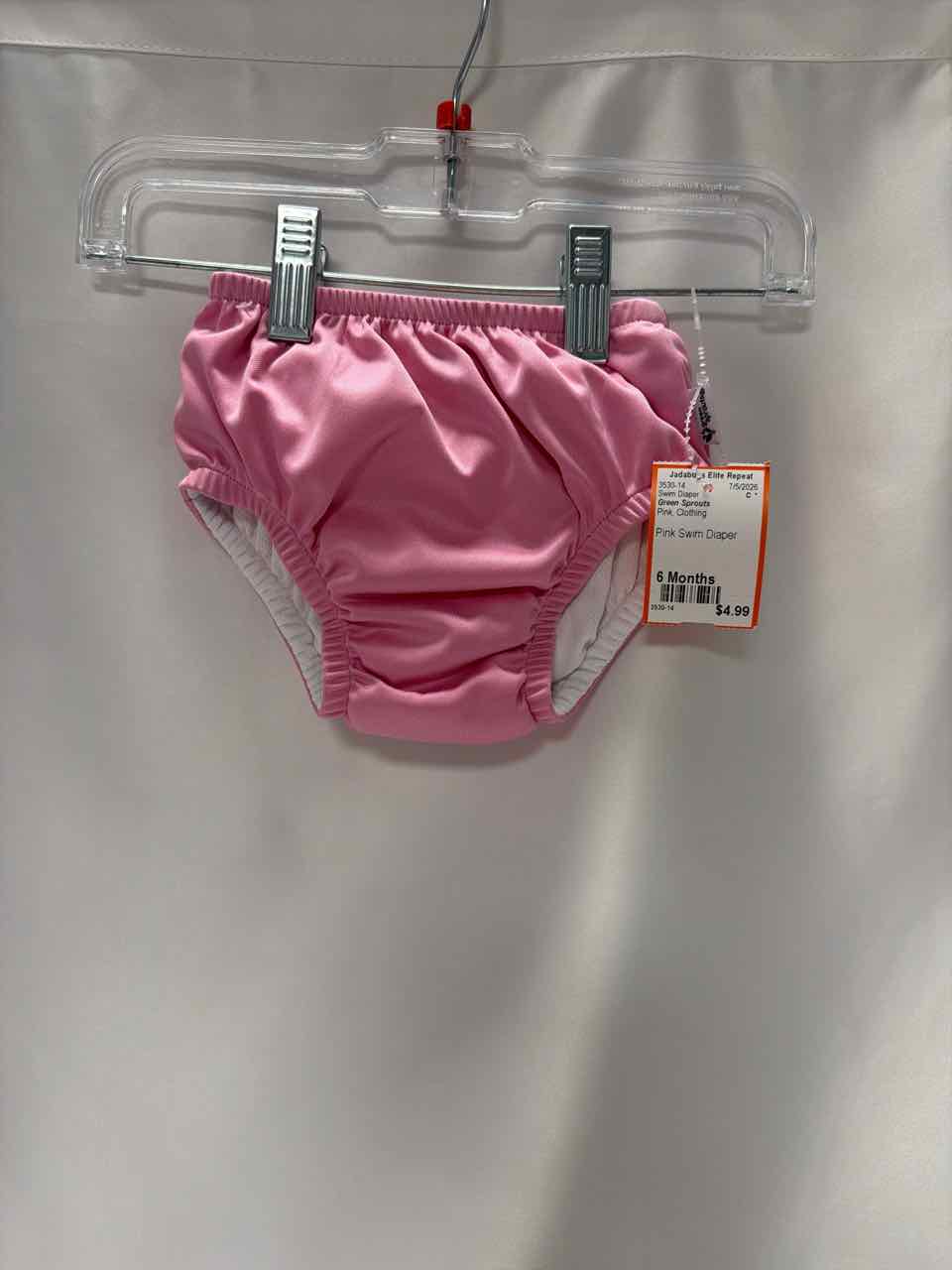 Green Sprouts Size 6 Months Pink Swim Diaper