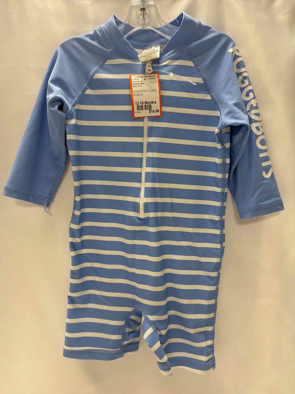Rugged Butts Size 12-18 Months Baby Blue Swimsuit- 1pc