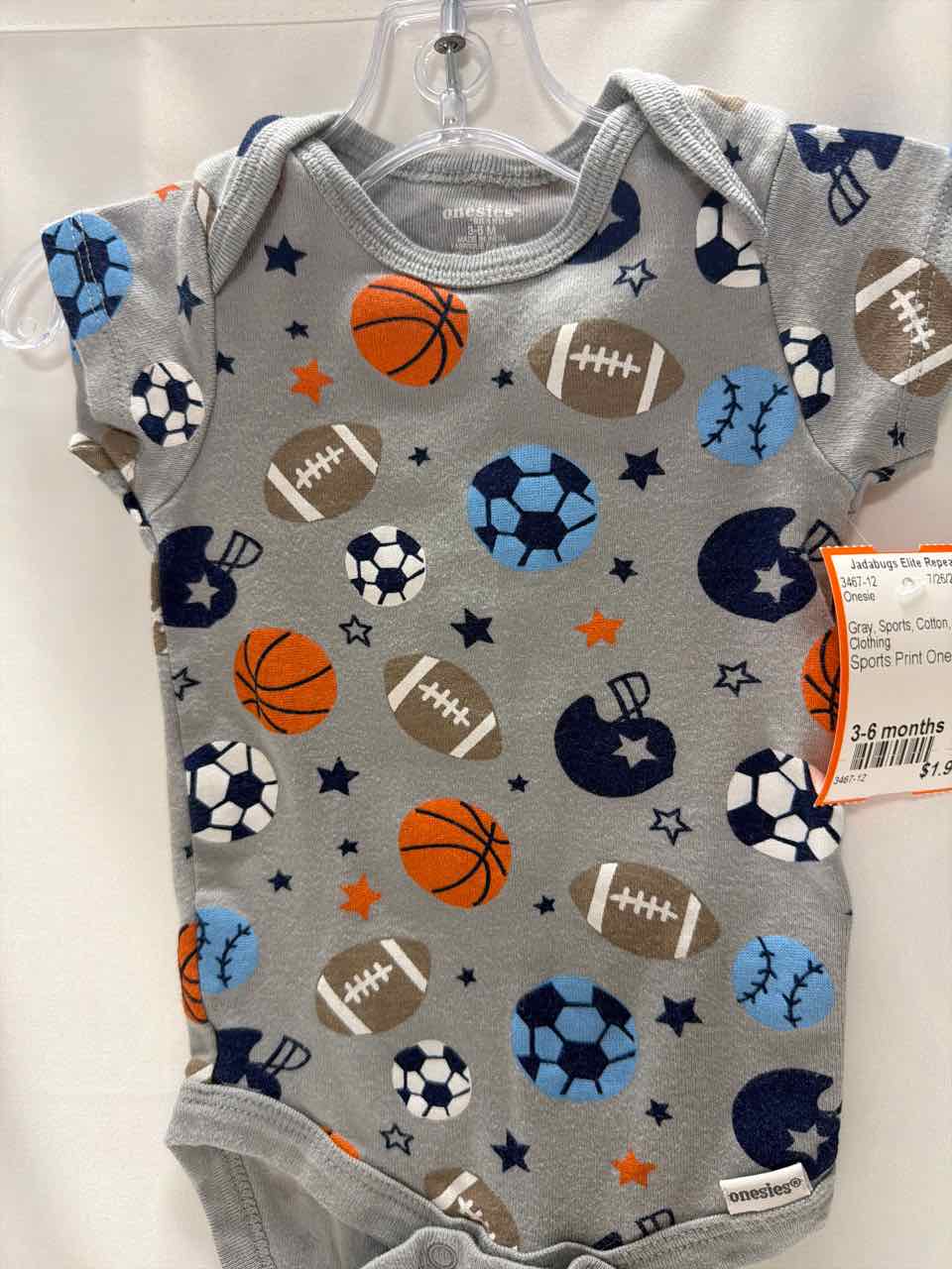 Size 3-6 months Gray Onesie
