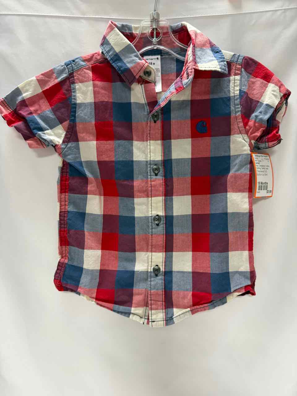 Carhartt Size 18 Months Red Gently Used Shirt- Casual