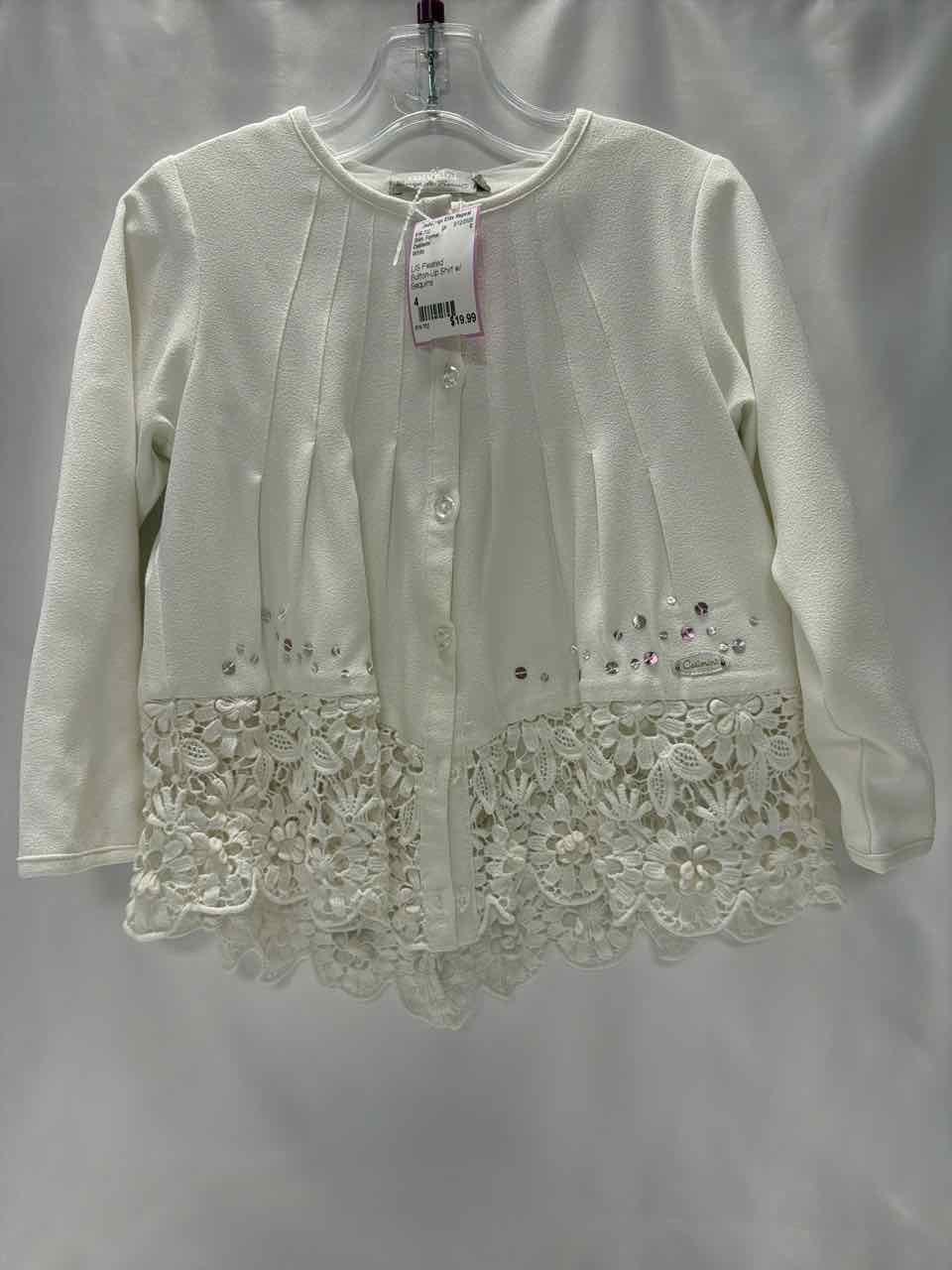 Catimini Size 4 White Shirt- Formal