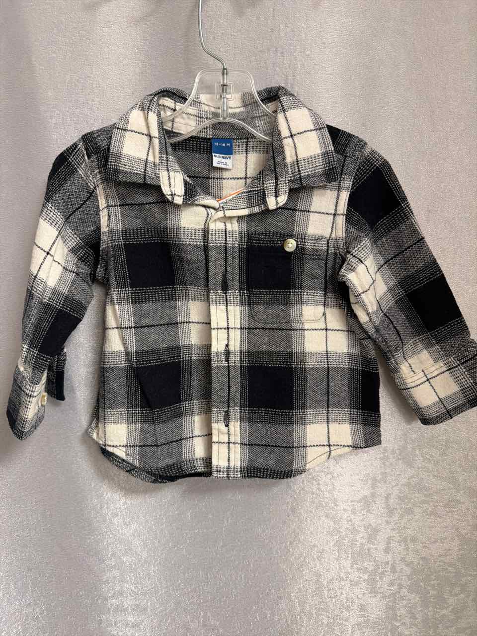 Size 12-18 Months Black & White Shirt- Casual