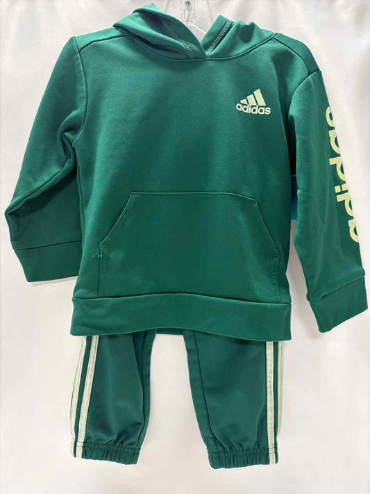 Adidas Size 24 Months Green Outfit -2pc
