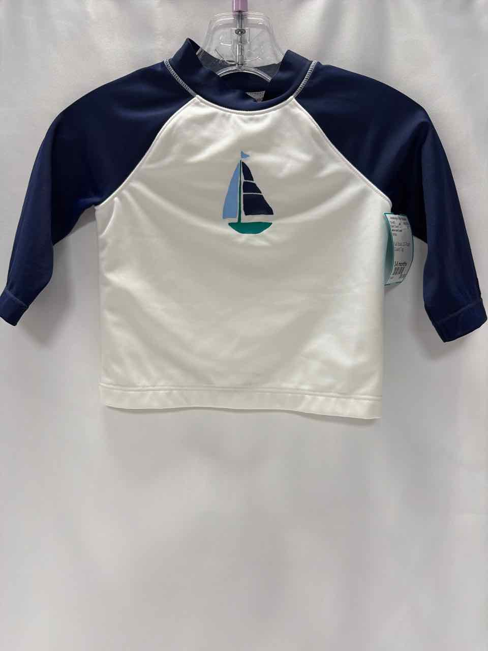 Janie and Jack Size 3-6 months White Rash Guard Top