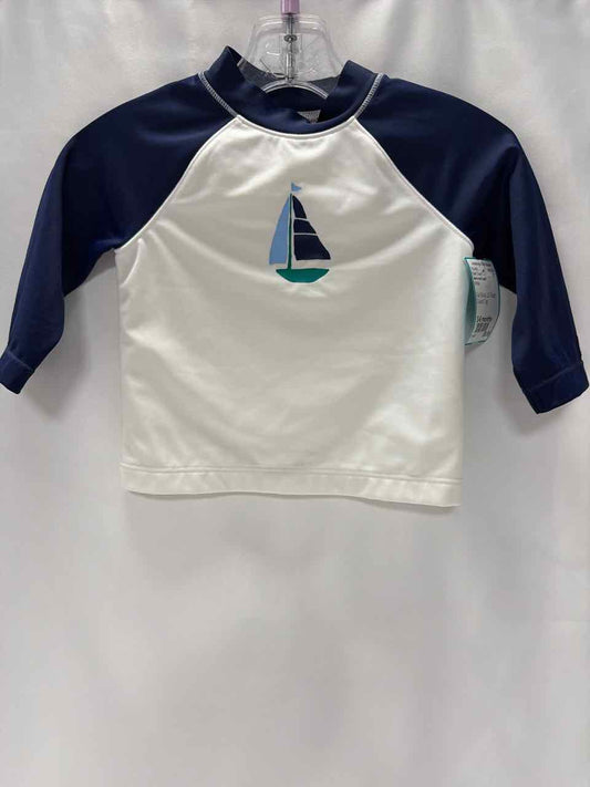 Janie and Jack Size 3-6 months White Rash Guard Top