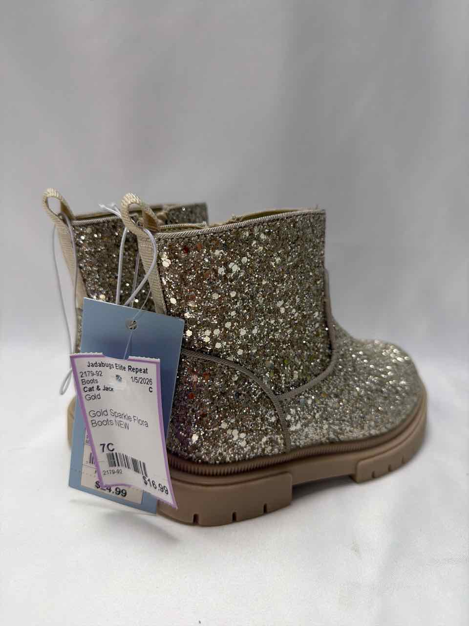 Cat & Jack Shoe Sizes 7C Gold Boots