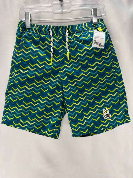 Psycho Bunny Size 7/8 Green Swim Trunks