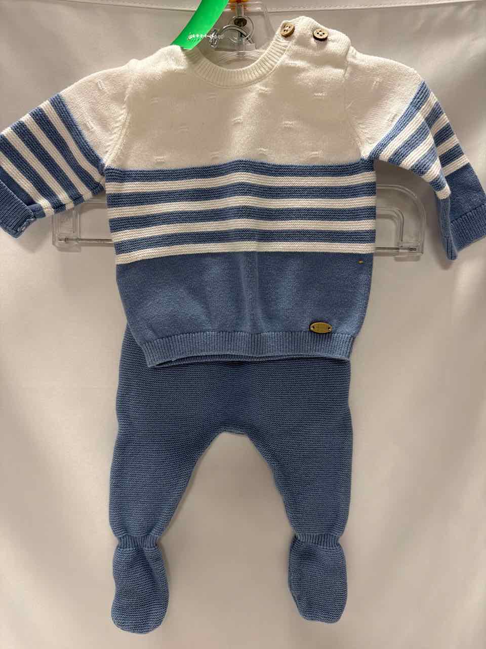 Mayoral Size 0-1 Months Blue Gently Used Outfit -2pc