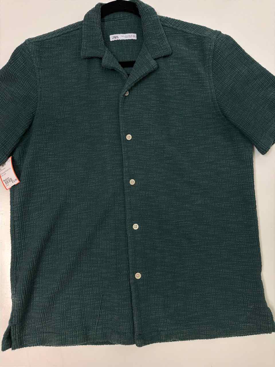Zara Size Medium Forest Green Shirt- Casual