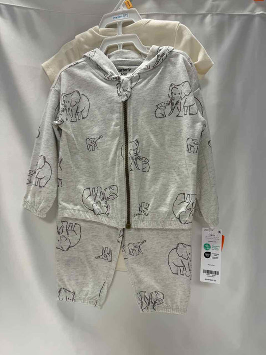 Carter's Size 12 Months Beige Outfit- 3pc