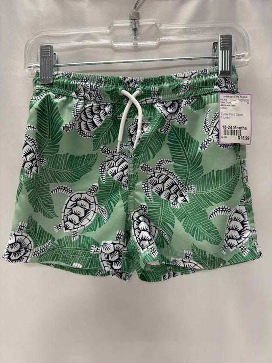 Janie and Jack Size 18-24 Months Green Swim Trunks