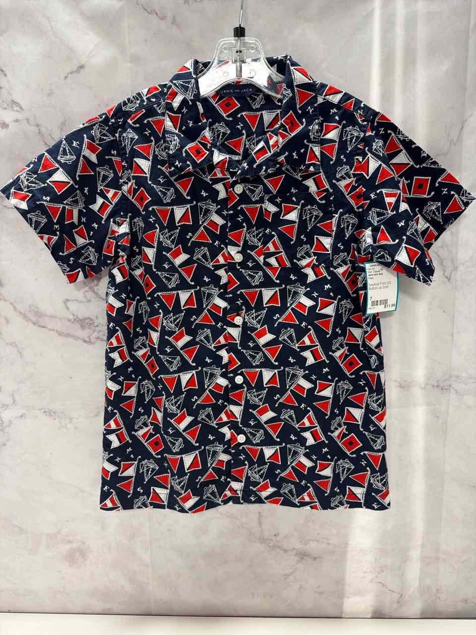 Janie and Jack Size 7 Navy Shirt- Casual