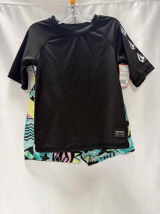 Volcom Size 24 Months Black Gently Used Swimsuit- 2pc