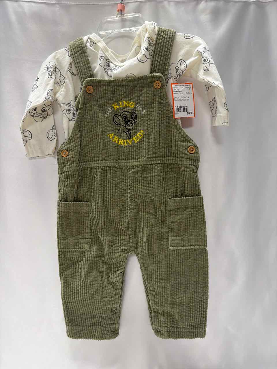Disney Baby Size 12 Months Green Outfit -2pc