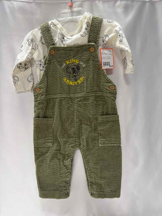 Disney Baby Size 12 Months Green Outfit -2pc