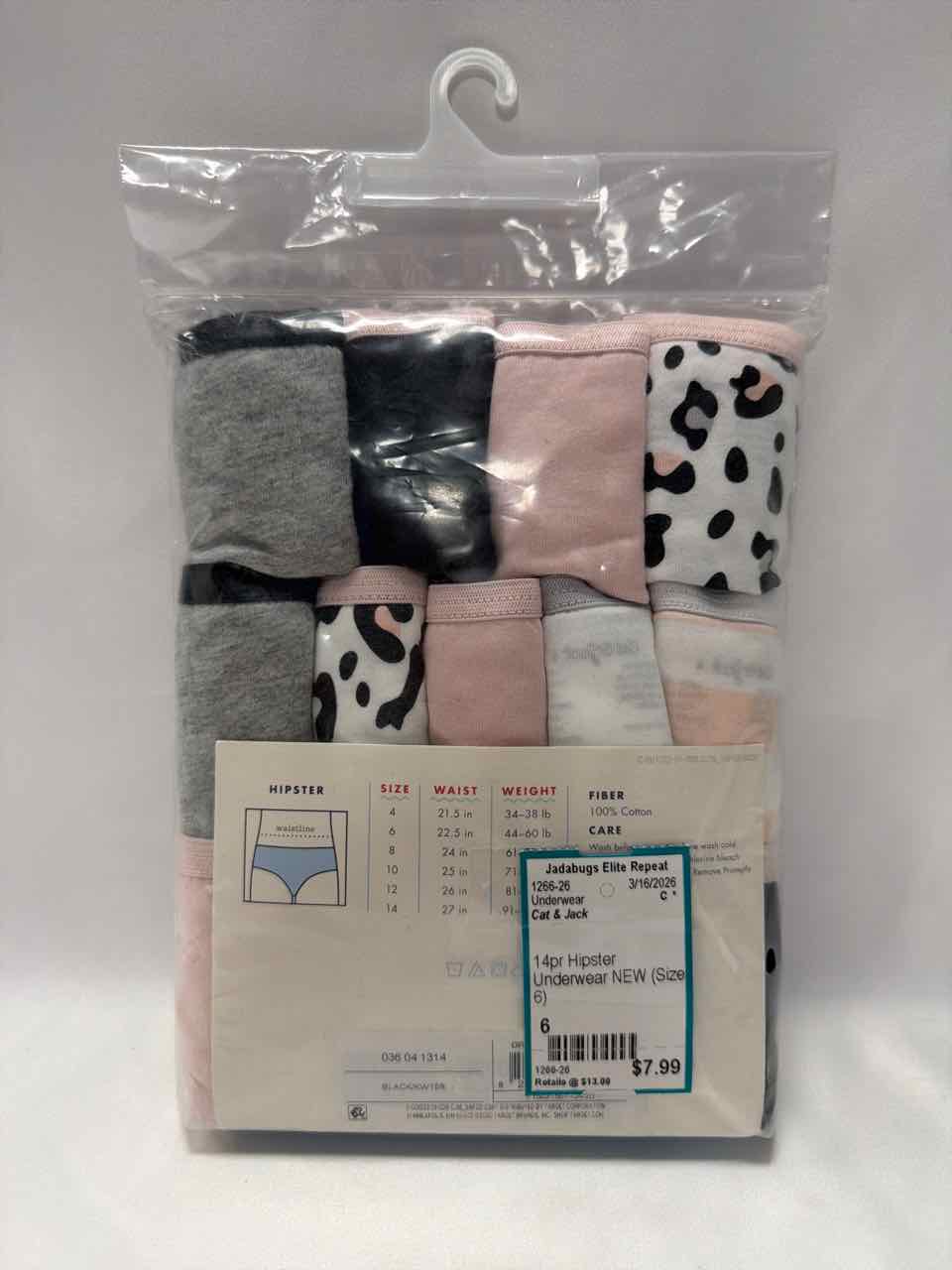 Cat & Jack Size 6 Underwear