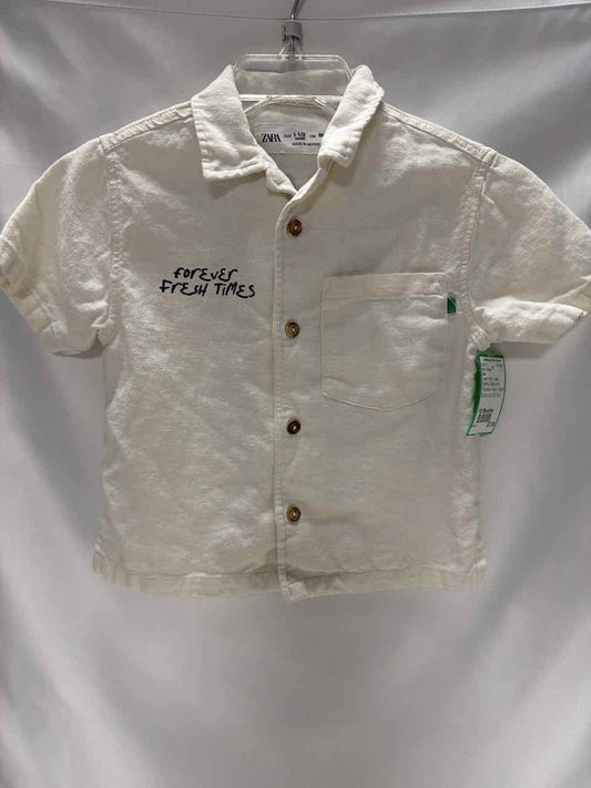 Zara Size 18 Months Cream Gently Used Shirt- Casual