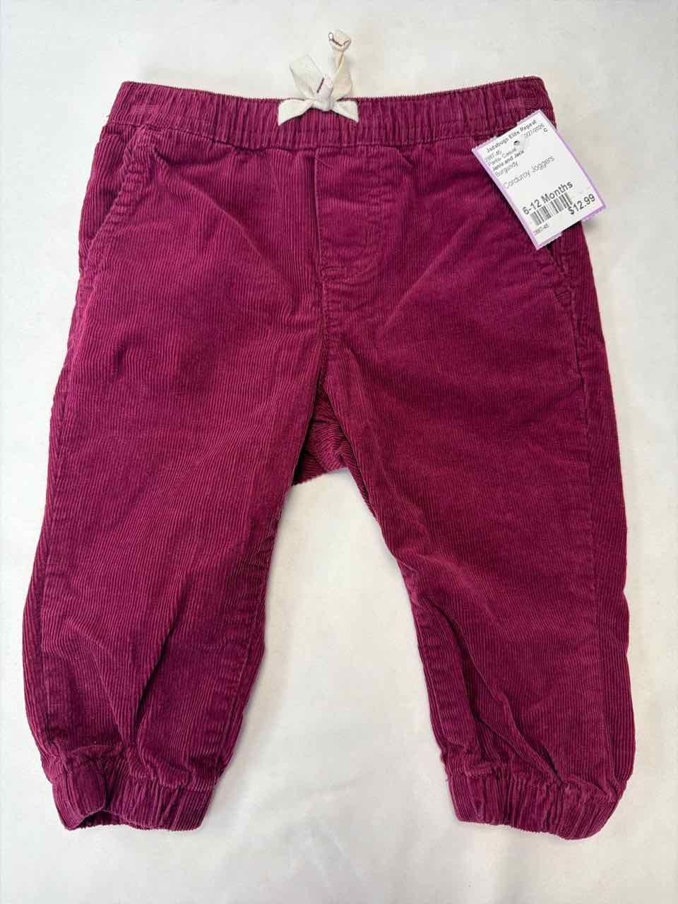 Janie and Jack Size 6-12 Months Burgundy Pants- Casual