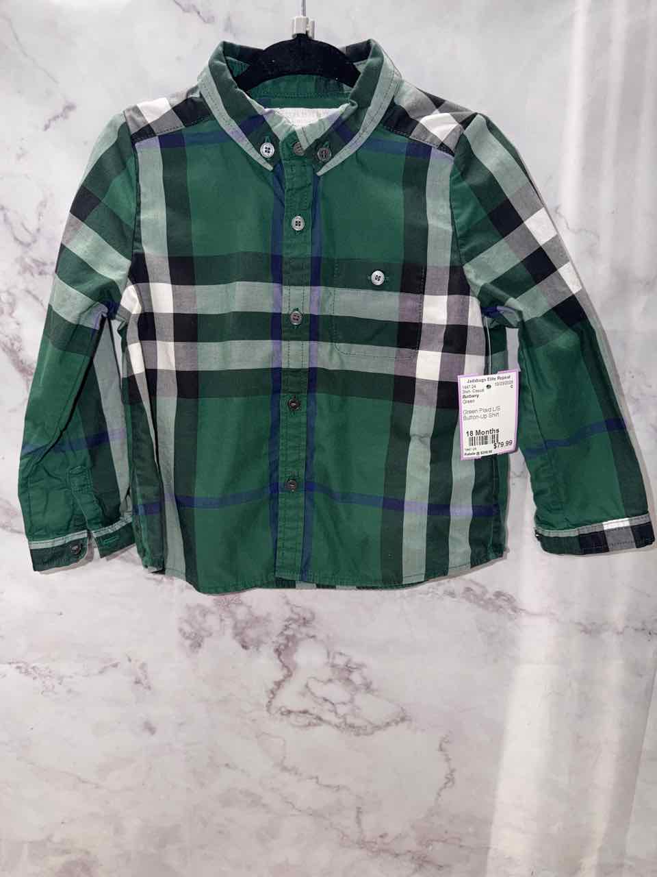 Burberry Size 18 Months Green Shirt- Casual