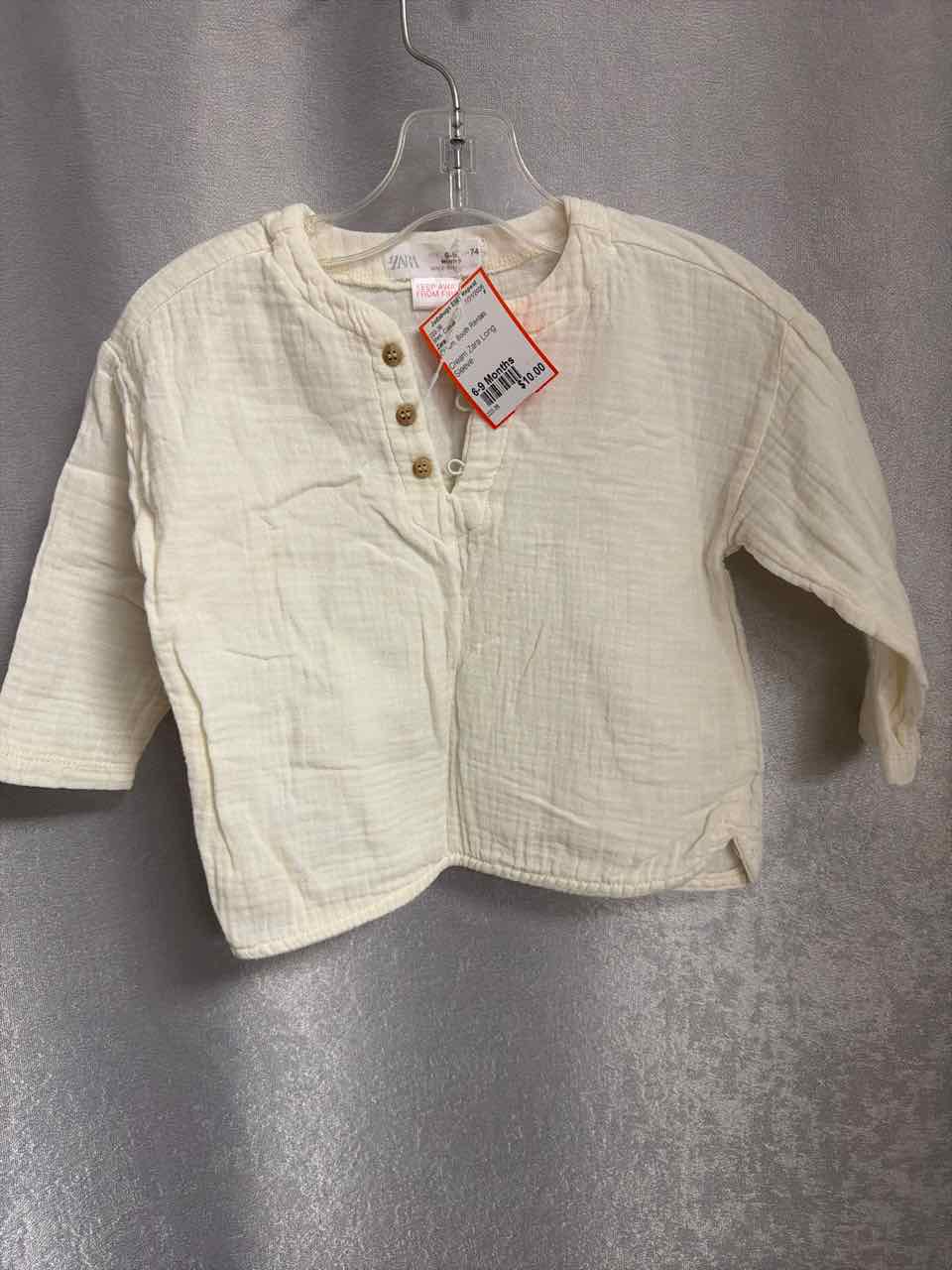 Zara Size 6-9 Months Cream Shirt- Casual