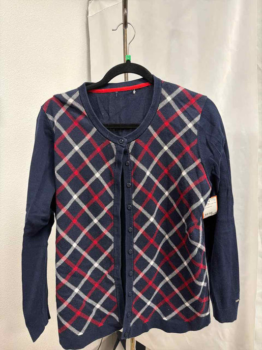 Charter Club Gently Used Plaid Navy Sweater